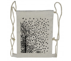 Flying Birds Tree Drawstring Backpack