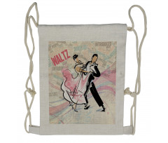 Romantic Dancing Couple Words Drawstring Backpack