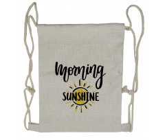 Doodle Morning Sunshine Text Drawstring Backpack