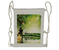 Meditation Stones Bamboo Drawstring Backpack