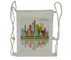 Skyline of Nevada City Drawstring Backpack