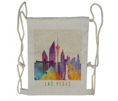 Colorful Landmarks Design Drawstring Backpack