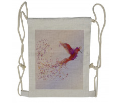 Abstract Hummingbird Drawstring Backpack