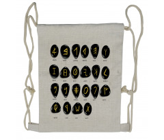 Phoenician Alphabet on Stones Drawstring Backpack