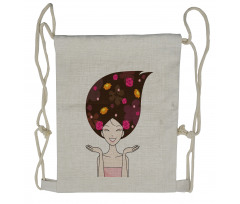 Anime Inspired Woman Drawstring Backpack