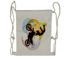 Motocross Rider Drawstring Backpack