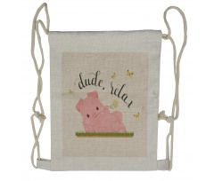 Pot Belly Pink Piglet Drawstring Backpack