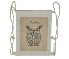 Sleeping Owl Dreams Drawstring Backpack