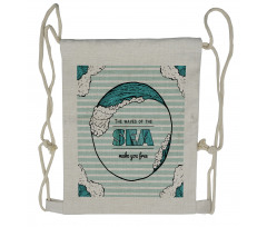 Sea Make You Free Drawstring Backpack