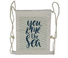 You and Me and the Sea Drawstring Backpack