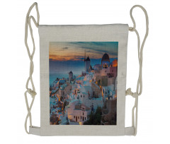 Traditional Houses Drawstring Backpack