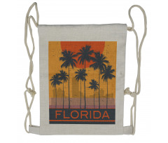 Florida Coast Grunge Drawstring Backpack