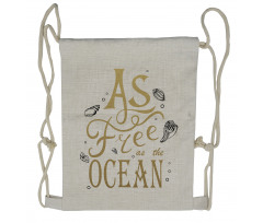 As Free As the Ocean Drawstring Backpack