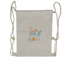 Live Love Aloha Fruit Drawstring Backpack