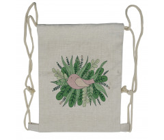 Tiny Sparrownd Leaves Drawstring Backpack