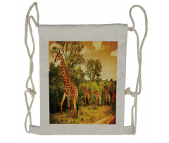 Safari Animals Drawstring Backpack