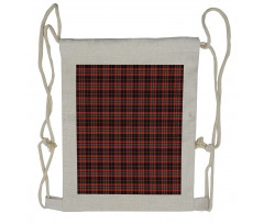 Plaid Composition Abstract Drawstring Backpack