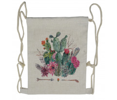 Bouquet in Boho Style Arrow Drawstring Backpack