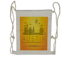 Minimal Texas Linear Skyline Drawstring Backpack