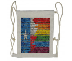 Brick Wall Grungy Texas Town Drawstring Backpack