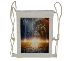 Clouds with Bolts Drawstring Backpack