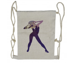 Dancer Young Lady in High Heel Drawstring Backpack