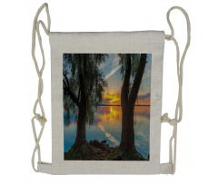 Sunrise over the Lake Drawstring Backpack