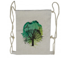 Blended Watercolor Leaf Drawstring Backpack