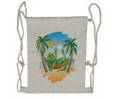 Tropical Holiday Palm Tree Drawstring Backpack