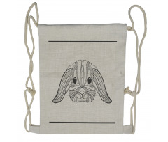 Boho Art Hare Drawstring Backpack