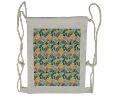 Exotic Botanical Elements Drawstring Backpack