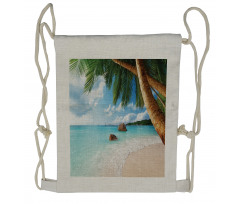 Exotic Palm Tree Ocean Drawstring Backpack