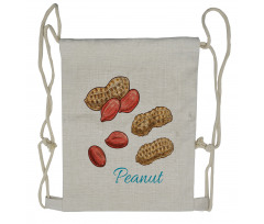 Peanut Sketch of Nut Drawstring Backpack