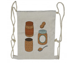 Food in a Jar Pattern Drawstring Backpack