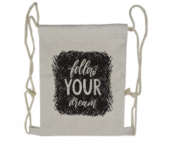 Words Grunge Black Scribble Drawstring Backpack