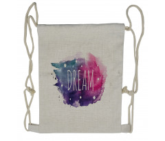 Words with Stars Watercolors Drawstring Backpack