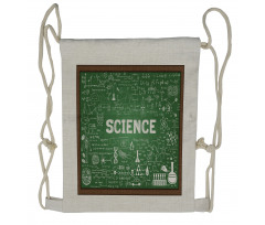 Science Word on Chalkboard Drawstring Backpack