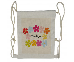 Simple Colorful Flowers Drawstring Backpack