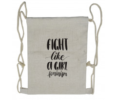 Feminism Through Typo Drawstring Backpack