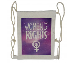 Womens Rights and Fist Drawstring Backpack