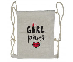 Lipstick in Text Design Drawstring Backpack