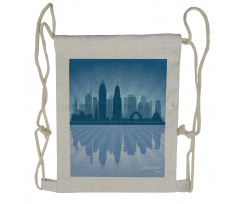 Reflection Cityscape Drawstring Backpack