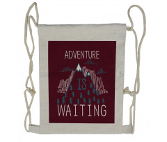 Adventure is Waiting Theme Drawstring Backpack