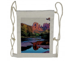 Majestic Cliffs Dawn Photo Drawstring Backpack