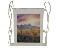 Saguaro Cactus and Mountain Drawstring Backpack