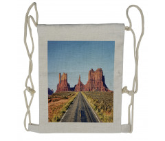 Long Road at Valley Trip Drawstring Backpack