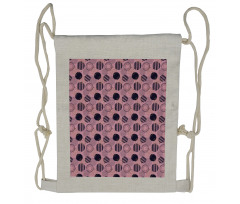 Geometric Circles and Dots Drawstring Backpack