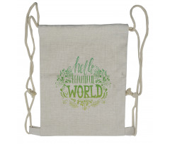 Hello World Drawstring Backpack