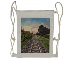 Stones and Road Tracks Drawstring Backpack