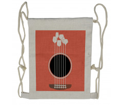 Acoustic Guitar Wine Glasses Drawstring Backpack